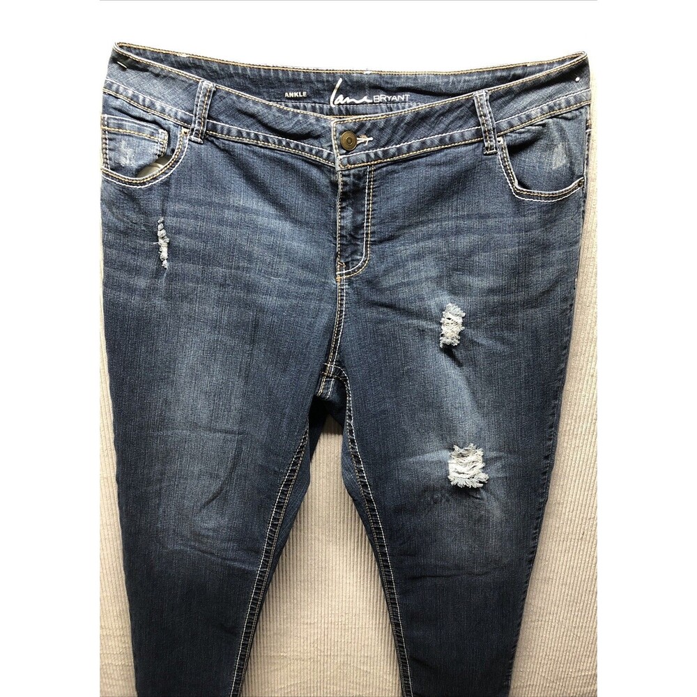 Lane Bryant Denim Jeggings Size 20 Factory Destroyed Distressed
